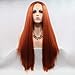 Produktbild JHSHENGSHI Brown Red Long Straight Synthetic Lace Front Perücken für Frauen Orange Glueless Heat Resistant Hair Cosplay Perücken