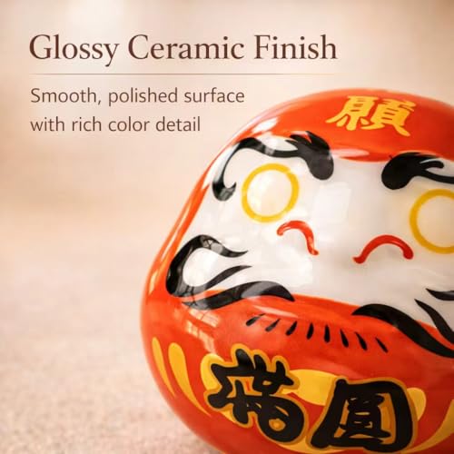 Imán de cerámica decorativo estilo japonés Daruma miniatura 5