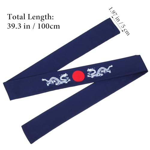 Diadema japonesa de algodón para hombre: pack de 2 bandas de cabeza estilo samurái para deporte 2