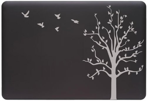 Apple Tree with Birds - MacBook or Laptop Decal (Matte Silver)