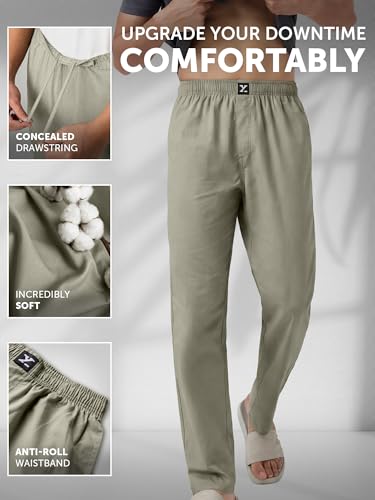 Image of XYXX Men's Pace Super Combed Cotton Regular Fit Solid Pyjamas