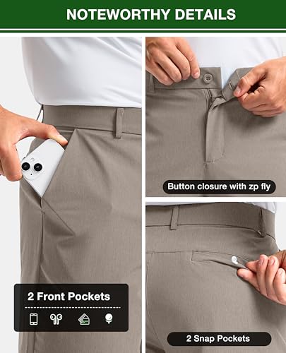 Image of Soothfeel Men's Casual Shorts 5 /7 /9 Inch Golf Dress Shorts for Men Flat Front Work Lightweight Quick Dry with 4 Pockets