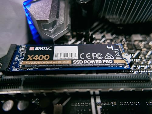 Emtec ECSSD500GX400 - Unità Ssd Interna M.2 2280 Nvme - Pcie Gen4X4 - Collezione X400 Power Pro - 500GB, 500GB - 3D Nand - Ideale Per Gamer, Videogiochi, Carichi Di Lavoro Intensivi. - 6