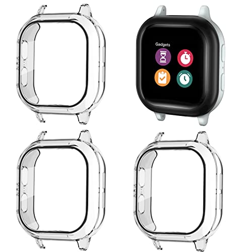 Snyeest [3-Pack] Case Compatible for Gizmo Watch 2 Screen Protector for Kids Tempered Glass case Only Compatible for Verizon Gizmo Watch 2 Clear+Clear+Clear