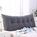 KKLTDI Moelleux Tatami Oreiller De Lecture, Amovible Soutien Dos Coussin De Lecture Cale Nuque Oreiller Grande Canapé Palette Banquette Tête De Lit Coussin De Lecture-Gris 150x60x20cm(59x24x8inch)