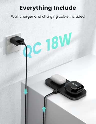 Image of Wireless Charging Pad, Qi-Certified Dual Wireless Charger for iPhones, Samsung Galaxy Phone, Airpods and Other Qi Enabled Devices