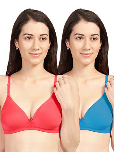 Image of SONARI Omania Womens Non-Padded Cotton Polyester Bras - Solid, Non-Wired, Medium Coverage, Hand Washable (Pack of 2)