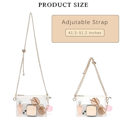 Image of YGR Womens Clear Bag for Stadium Events PVC Small Crossbody Purse for Concert, Party Sports Stadium Approved Present