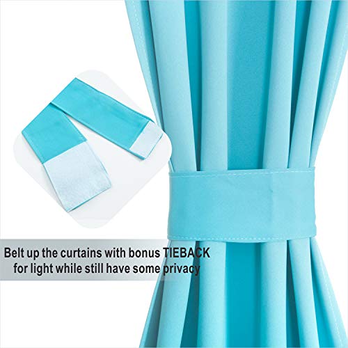 Aquazolax Sliding Glass Door Curtain Panels - Premium Thermal Insulated Solid Blackout Curtains Drapery 54X72 Inches Front Porch/French Door Window Coverings - 1 Panel, Turquoise #TOP4