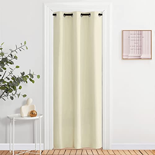 NICETOWN Beige Room Darkening Curtain and Drape Energy Efficient Warmth Solid Grommet Curtain for Office & Classroom (Beige, Sold Individually, 42 inc
