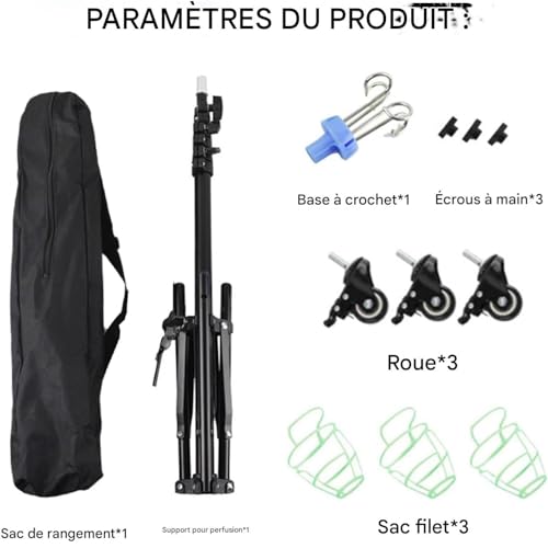 Support à perfusion avec crochet pour faciliter les soins médicaux à domicile - 6