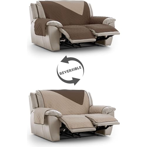 Funda sillón relax acolchada reversible protector sofá ajustable 8