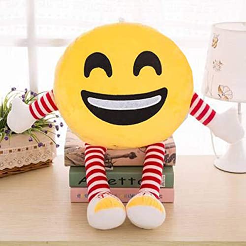 Image of Fun4you - Smiley Soft Toy with Legs - Cute Plush Pillow for Kids, Soft Stuffed Cushion, Hugable Smile Toy for Bedroom Decor & Gift (Yellow, 35 cm)