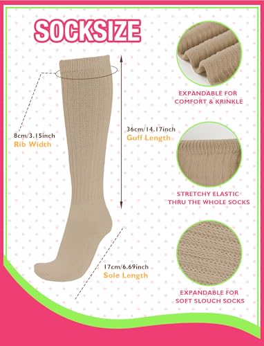 Image of Buauty Slouch Socks for Women, Soft Extra Long Chunky Scrunch Knee High Sock Winter Knit Slouchy Socks Leg Warmmers