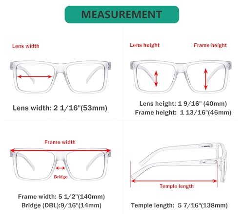 Image of Eyekepper 0.25 Reading Glasses, Readers for Men Women, 5 Pack Clear | Stylish Mens Womens Cheaters,Large Fashion Reader Eyeglasses,All-Day Comfort Spring Hinges,Scratch Resistant for Work /Crafts