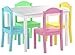 Humble Crew Kids Wood Table & 4 Chair Set Primary, White/Pastels