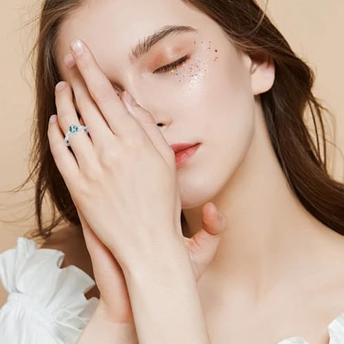 Blocaci Leaf Natural Moss Agate Engagement Rings for Women 1CT Center Moss Agete Rings with Moissanite 925 Sterling Silver 10K 14K 18K Gold Promise Rings for Her2