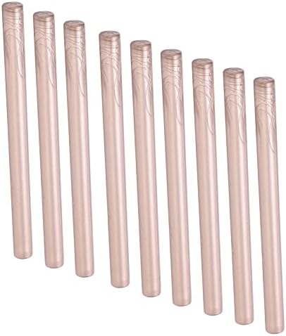 Deror 10Pcs Sealing Wax Stick Convenient Smokeless Flexible Hot Seal Sticks Fit for Envelopes Cards Manuscripts(Champagne gold)