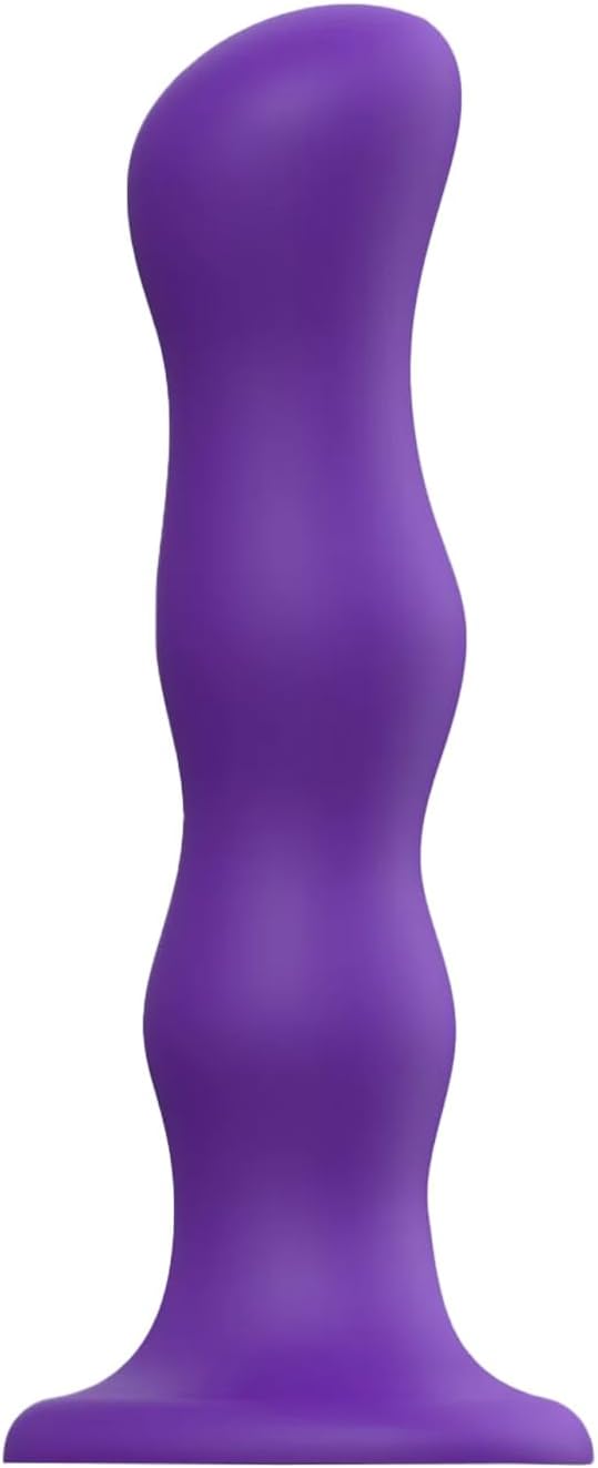 Strap-On-Me Dildo Geisha Ball - Ultra-Soft Liquid Silicone Dildo with Flexible Design & Responsive Internal Balls - Suction Cup Dildo Ideal for Vaginal & Anal Pleasure (Purple – X-Large)