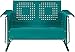 Crosley Furniture Bates Retro Metal Outdoor Loveseat Glider, 2-Person Rocking Patio Bench for Porch, Deck, Turquoise Gloss