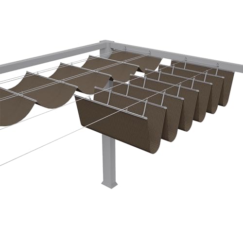 TANG 3' x 16' Pergola Canopy Shade Cover Retractable Pergolas for Outdoor Patio Deck Backyard...