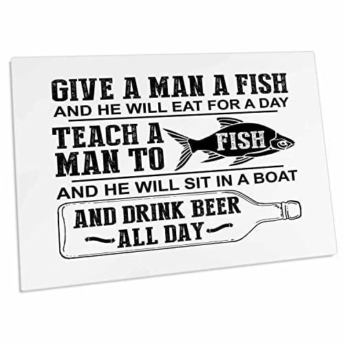 3dRose Funny Fishing Joke Design en Blanco y Negro miniatura 1