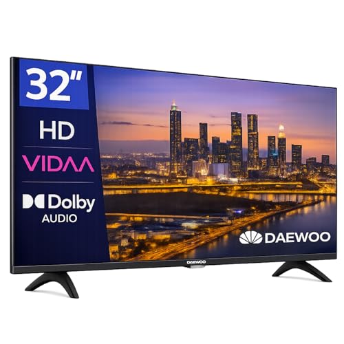 Daewoo 32VB56HV Smart TV 32 Pulgadas HD, HDR10, Dolby Audio, WiFi, HDMI, Diseño Sin Marcos (Frameless), Gama 2026