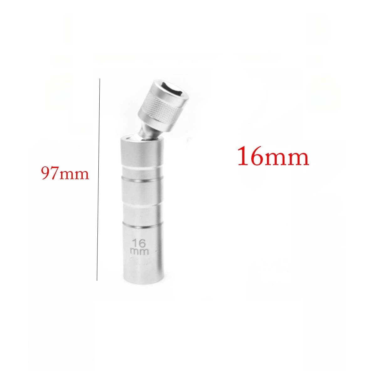 Schwenkbarer Zündkerzen-Steckschlüssel mit Magnet, 14 mm / 16 mm, dünnwandig, für 3/8-Zoll-Antrieb, 97 mm / 150 mm