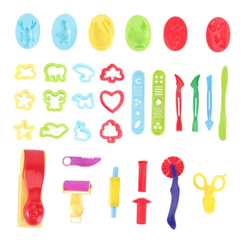 DOITOOL 31Pcs Plasticine Mould Tools for DIY Clay Molds Educational Plaything for Imagination Coordination Development Random Color