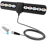 Digital Antenna for Smart TV Indoor,360°Reception,Support 4K 1080p, Antennas for Local Channels,Detachable Signal Amplifier-Signal Booster,10ft Coaxial HDTV Cable, Portable HD TV Antenna