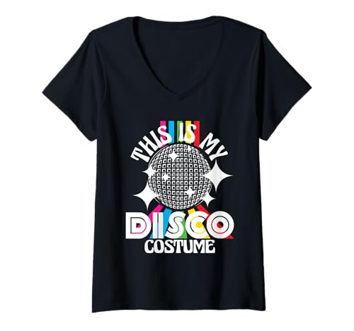 Photo de Femme This Is My Disco Costume – Années 70 Funky Party Groove T-Shirt avec Col en V