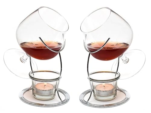 OBIOZZ Large Brandy and Cognac Snifter Warmer Glass Gift Set 2X 400ml Crystal Glasses dlhfr917