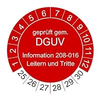 20 Prüfplaketten Leitern und Tritte 2024-30mm - 2025-2030 - nachhaltig - rot - Aufkleber Prüfaufkleber Prüfetiketten (20 Stück)