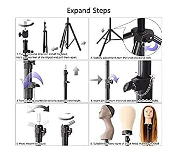 VIEWS Adjustable Head Tripod Steel Stand Salon Dummy Hair Hairdressing Training Display Stand Holder Tools Accessories. 1
