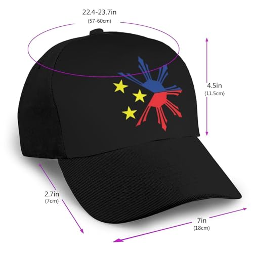 Tribal Philippines Filipino Sun and Stars Flag Bonnets Curved Brim Mesh Baseball Cap Casual Sun Hat Unisex2