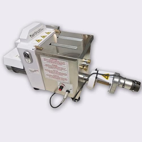 La Fattorina Macchina per fare la Pasta Fresca professionale con coltello TAGLIAPASTA elettrico per pasta corta, con 4 trafile in bronzo incluse, capacità vasca 1,5kg produzione max pasta 4kg (Bianco)