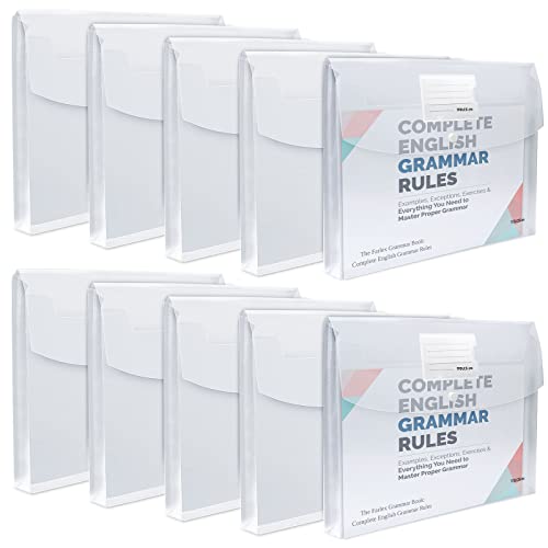 11 Pack Clear Plastic Envelope With Snap Closure, A4 Letter Size,Tfdlcg Zm Transparent Document File Folders, Poly Envelopes With 1 Inch Expansion For School Home Office(13"×9.5"). #TOP23