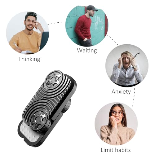 Image of Metal Fidget Slider, Magnetic Haptic Slider, EDC Brick Blocks Fidget Toys for Adults - Help Relieve Stress, Anxiety, Tension, Promotes Focus, Clarity (Black)