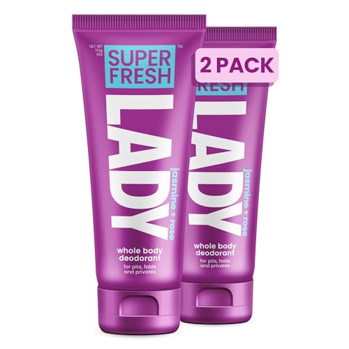 Super Fresh Lady Whole Body Deodorant for Women Twin Pack Aluminum Free Lotion for Privates Body and...