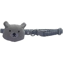 Hayvan Fig rl  Bez Kedi ve K pek Boyun Tasmas , 25 cm, Gri