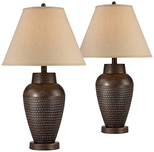 brighton hammered pot bronze table lamp