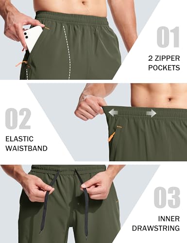 image for MAGCOMSEN Men Hiking Shorts Fitness Walking Gym Active Shorts Summer R