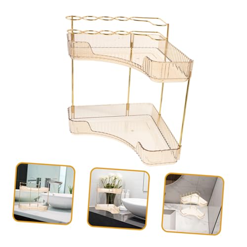 Étagère d'angle à 2 niveaux avec capacité de rangement renforcée pour petits espaces - 7