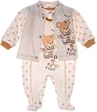 jäckchen creme  La Bortini Strampler Set 50 56 62 68 Erstlingsset Jäckchen Creme Bär Unisex Anzug, Größe: Größe 56