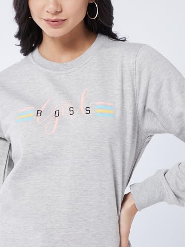 Image of Modeve Women Printed Hooded Sweatshirt for Winter