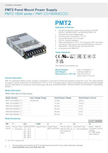 Alimentation à découpage PMT-24V150W2CA transformateur 24V 6.5A - 4