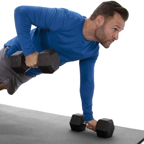 Image of MICRODRY Deluxe Fitness Exercise Yoga Mat for Home & Gym, Extra Thick for High Impact Training, Multi Layered Skid Resistant Surface, Odor Neutralizing with Carrying Strap