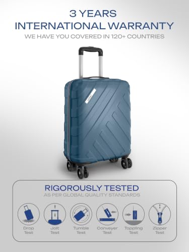 Image of Safari Voro Set of 3 Trolley Bag Hard Case Polypropylene, 8 Spinner Wheels, 360 Degree Wheeling Carry on Luggage, Travel Bag, Suitcase for Travel, Trolley Bags for Travel, Ink Blue