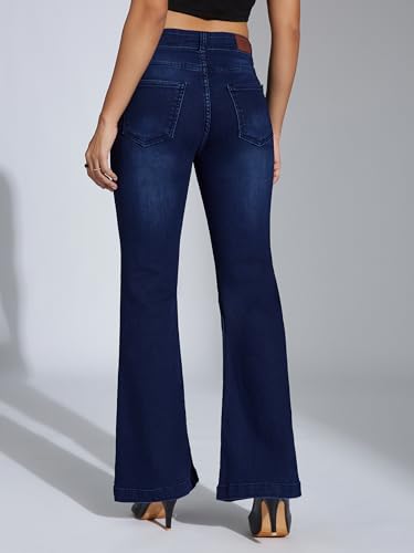 Image of Miss Chase Women's Wide Leg High Rise Regular-Length Stretchable Denim Jeans