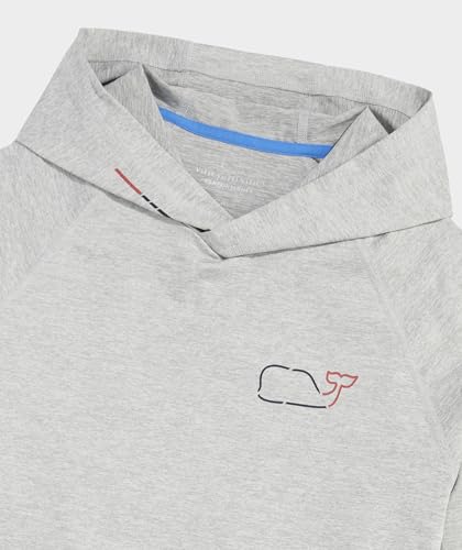 vineyard vines Men's On-The-go Whale Outline Long-Sleeve Harbor Performance Hoodie Tee3